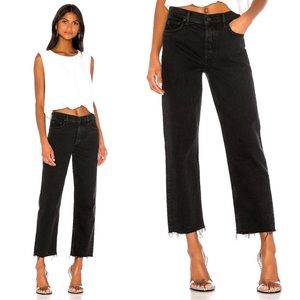 GRLFRND • Helena High Rise Straight jeans loose frayed hem cut off All I Need